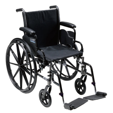 Drive Medical Lightweight Wheelchair drive™ Cruiser III Dual Axle Full Length Arm Flip Back / Removable Padded Arm Style Swing-Away Footrest Black Upholstery 20 Inch Seat Width 350 lbs. Weight Capacity