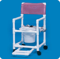 IPU Commode / Shower Chair Standard Fixed Arm PVC Frame Mesh Back 17-1/4 Inch Seat Width