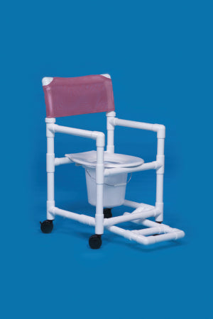 IPU Commode / Shower Chair Standard Fixed Arm PVC Frame Mesh Back 17-1/4 Inch Seat Width