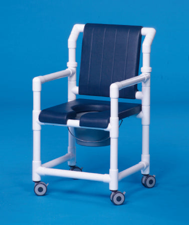 IPU Commode / Shower Chair ipu® Fixed Arm PVC Frame With Backrest 21-1/2 Inch Seat Width