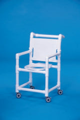 IPU Shower Chair Original Fixed Arm PVC Frame Mesh Back 18 Inch Seat Width