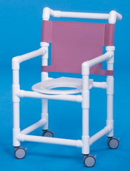 IPU Shower Chair Select Fixed Arm PVC Frame Mesh Back 18 Inch Seat Width