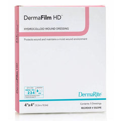 DermaRite Industries Hydrocolloid Dressing DermaFilm® HD 4 X 4 Inch Square Sterile