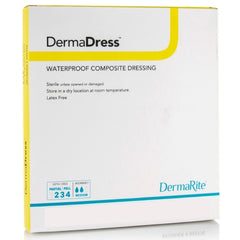 DermaRite Industries Composite Dressing DermaDress™ Waterproof 4 X 4 Inch Polyester / Rayon / Nonwoven Sterile