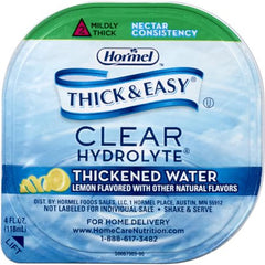 Hormel Food Sales Thickened Water Thick & Easy® Hydrolyte® 4 oz. Portion Cup Lemon Flavor Ready to Use Nectar Consistency