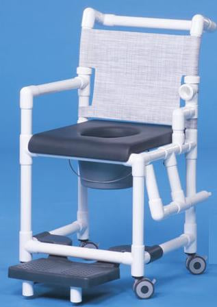 IPU Commode / Shower Chair ipu® Drop Arm - Left PVC Frame Mesh Back 17-1/4 Inch Seat Width