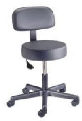 Brewer/Dental Stool Contoured Backrest Black