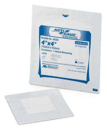 Medical Action Industries Adhesive Dressing Acti-Gauze® 4 X 4 Inch Gauze Square White Sterile