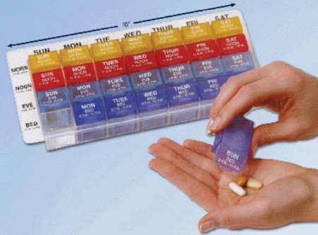 Apothecary Products Pill Organizer Med-Control Tray® 7 Day 4 Dose