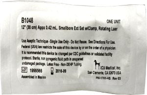 ICU Medical Extension Set 12 Inch Tubing Without Port DEHP-Free - M-585568-1702 - Case of 50