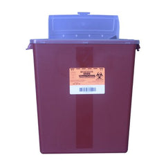 Sharps Container McKesson 13-1/2 H X 12-1/2 W X 6 D Inch 3 Gallon Red Base / Translucent Lid Horizontal Entry Hinged Snap On Lid - M-586908-4717 - Each