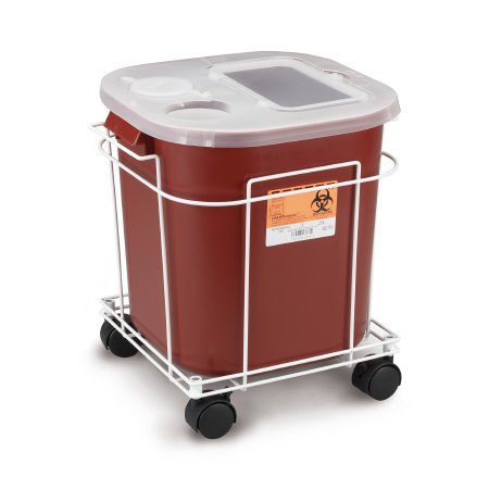 Medegen Medical Products LLC Sharps Container Cart McKesson Brand 15W X 13L X 15H Inch, White, Wire Formed, Locking Casters