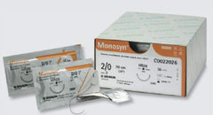 Suture with Needle Monosyn® Absorbable Uncoated Undyed Suture Monofilament Glyconate Size 4 - 0 70 cm Suture 1-Needle 17 mm Length 1/2 Circle Round Bodied Needle with Taper Point