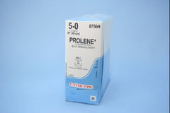 Suture with Needle Prolene Nonabsorbable Uncoated Blue Suture Monofilament Polypropylene Suture Size 5 - 0 18 Inch Suture Double-Armed 17 mm Length 1/2 Circle Taper Point Needle