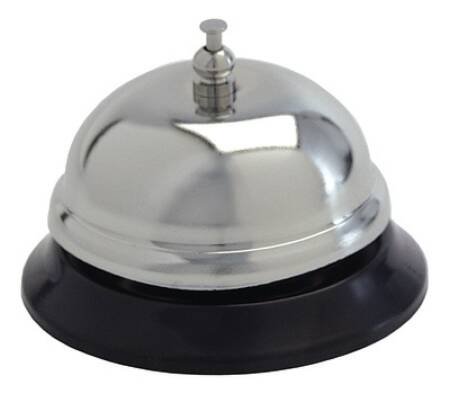 Graham-Field Call Bell Push Button Polished Steel / Black Vinyl Base 3 Inch