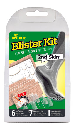 Blister Kit 2nd Skin® 1 Inch / 1-1/2 X 3 Inch / 3 X 5 Inch Fabric / Hydrogel Rectangle Clear / Tan NonSterile