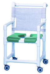 IPU Commode / Shower Chair Original Fixed Arm PVC Frame Mesh Back - M-980405-1337 - Each