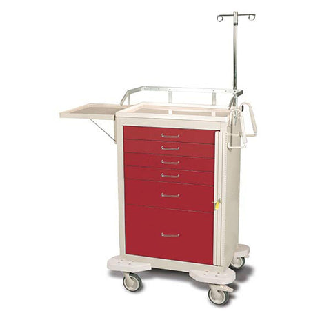 6-Drawer Classic Emergency Cart with Gate Lock 6-Drawer with Gate Lock (four 3", one 6", one 12") • 32"W x 25"D x 46.5"H ,1 Each - Axiom Medical Supplies