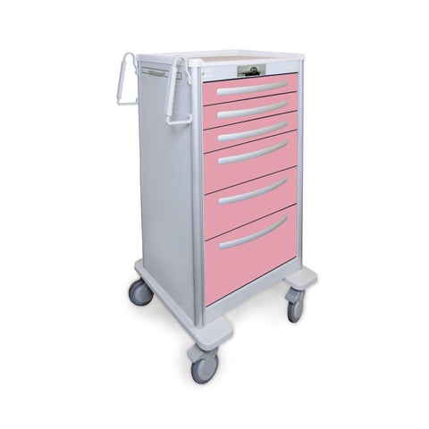 6-Drawer Med Jr Aluminum Carts 6-Drawer with Lever Lock • 45"H ,1 Each - Axiom Medical Supplies