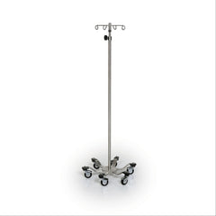 6-Leg Heavy Base Stainless Steel IV Pole Stainless Steel IV Pole • 6-Leg Heavy Base • 4 Hook Top ,1 Each - Axiom Medical Supplies