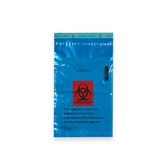 6" x 10" Blue 2-Pocket Biohazard Specimen Bags 6" x 10" • Blue ,1000 / pk - Axiom Medical Supplies