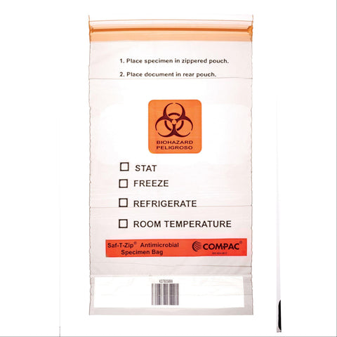 6" x 9" Antimicrobial Saf-T-Zip Specimen Bags with Pocket Antimicrobial Saf-T-Zip Bag • 6"x9" with Pocket ,1000 / pk - Axiom Medical Supplies