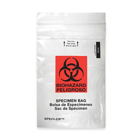 6" x 9" Transparent Clear 2-Pocket Zip-Closure Biohazard Specimen Bags 6" x 9" Transparent Clear ,1000 / pk - Axiom Medical Supplies