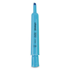 Universal™ Desk Highlighters, Chisel Tip, Fluorescent Blue, Dozen