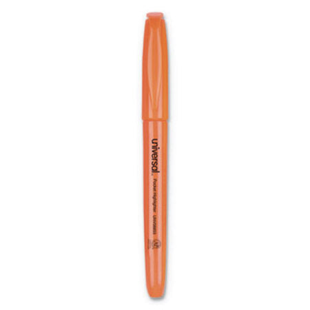 Universal™ Pocket Highlighters, Chisel Tip, Fluorescent Orange, Dozen