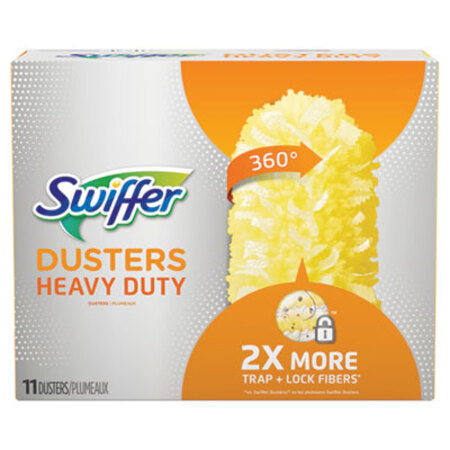 Swiffer® Heavy Duty Dusters Refill, Dust Lock Fiber, 2" x 6", Yellow, 33/Carton