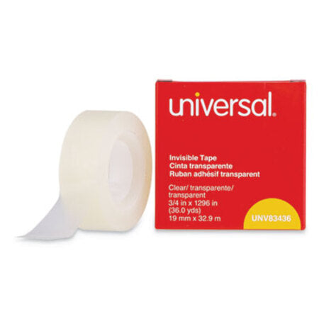 Universal® Invisible Tape, 1" Core, 0.75" x 36 yds, Clear