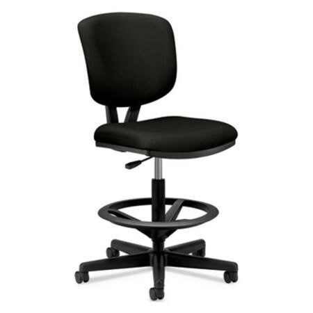 HON® Volt Series Adjustable Task Stool, 32.38" Seat Height, Supports up to 275 lbs., Black Seat/Black Back, Black Base