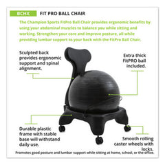 Champion Sports FitPro Ball Chair, Gray/Gray, Gray Base