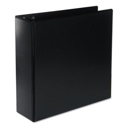 Universal® Deluxe Round Ring View Binder, 3 Rings, 3" Capacity, 11 x 8.5, Black