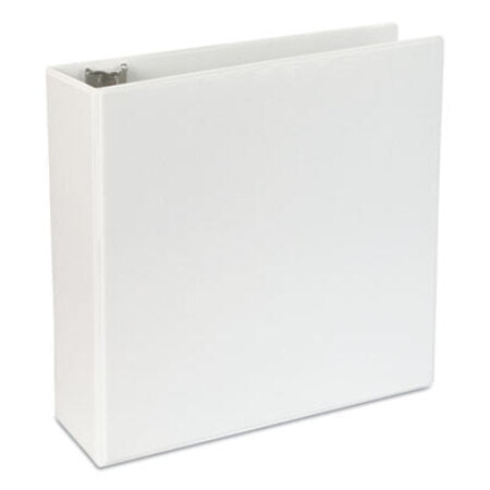 Universal® Slant-Ring View Binder, 3 Rings, 4" Capacity, 11 x 8.5, White