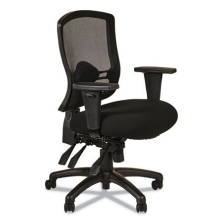 Alera® Alera Etros Series Mid-Back Multifunction with Seat Slide Chair, Supports up to 275 lbs, Black Seat/Black Back, Black Base