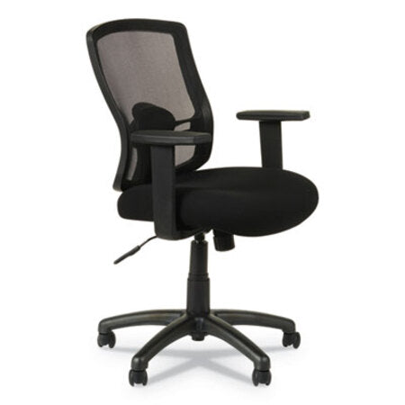 Alera® Alera Etros Series Mesh Mid-Back Chair, Supports up to 275 lbs, Black Seat/Black Back, Black Base