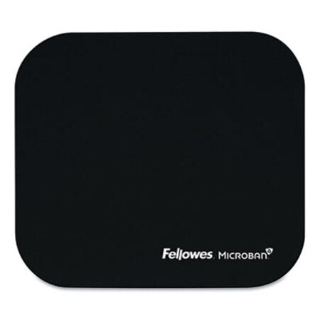 Fellowes® Mouse Pad w/Microban, Nonskid Base, 9 x 8, Black