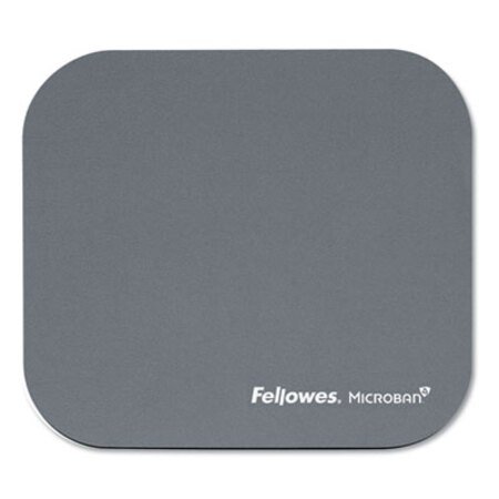 Fellowes® Mouse Pad w/Microban, Nonskid Base, 9 x 8, Graphite