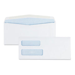 Quality Park™ Double Window Security-Tinted Check Envelope, #10, Commercial Flap, Gummed Closure, 4.13 x 9.5, White, 500/Box