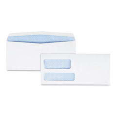 Quality Park™ Double Window Security-Tinted Check Envelope, #9, Commercial Flap, Gummed Closure, 3.88 x 8.88, White, 500/Box