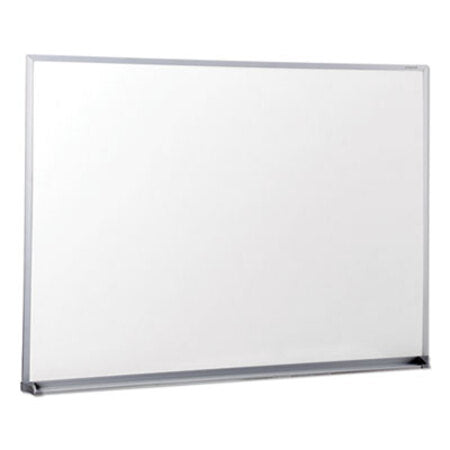 Universal® Dry Erase Board, Melamine, 48 x 36, Satin-Finished Aluminum Frame