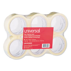 Universal® General-Purpose Box Sealing Tape, 3" Core, 1.88" x 60 yds, Clear, 6/Pack