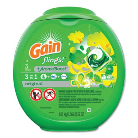 Gain® Flings Laundry Detergent Pods, Original Scent, 72/Container