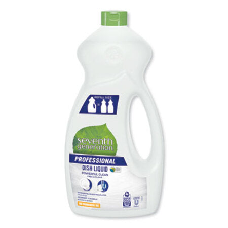 Seventh Generation® Professional Dishwashing Liquid, Free and Clear, Jumbo 50 oz Bottle, 6/Carton