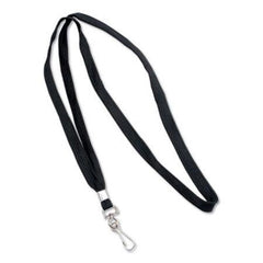 Advantus Deluxe Lanyards, J-Hook Style, 36" Long, Black, 24/Box