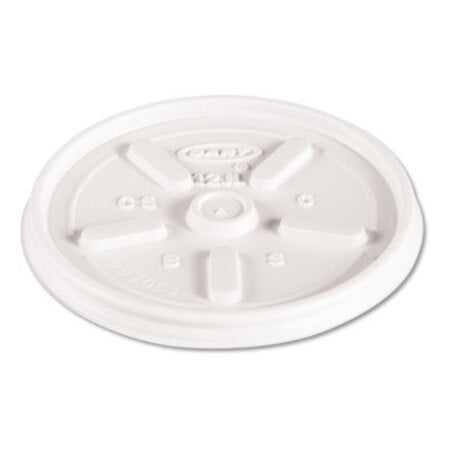 Dart® Plastic Lids for Foam Cups, Bowls and Containers, Vented, Fits 6-14 oz, White, 1,000/Carton
