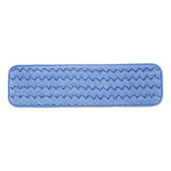Rubbermaid® Commercial Microfiber Wet Room Pad, Split Nylon/Polyester Blend, 18", Blue, 12/Carton