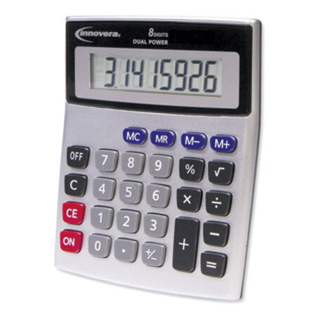 Innovera® 15927 Desktop Calculator, Dual Power, 8-Digit LCD Display
