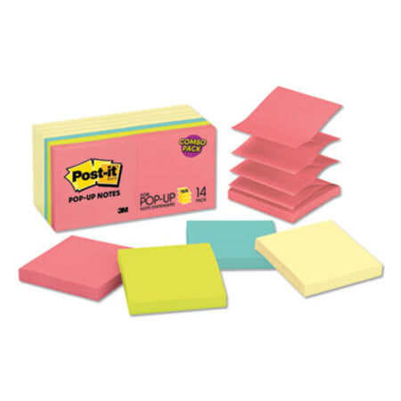Post-it® Pop-up Notes Original Pop-up Notes Value Pack, 3 x 3, Canary Yellow/Cape Town, 100-Sheet